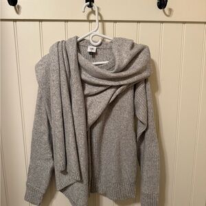 CAbi Light Gray Women's Cowl Neck Sweater